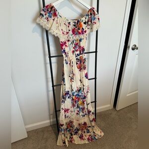 Multicolor Floral Umgee Off the Shoulder Maxi Dress